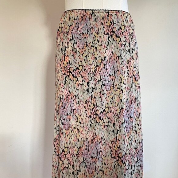 Maxi Chiffon Skirt Reversible Womens Small Floral  Whimsical Fairy Romantic Y2K - Picture 8 of 14